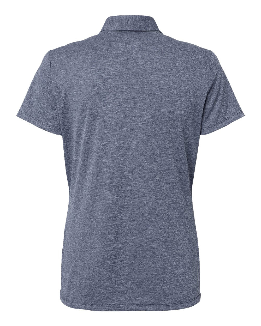 Rear View of Collegiate Navy Melange Women's Heathered Polo - A583