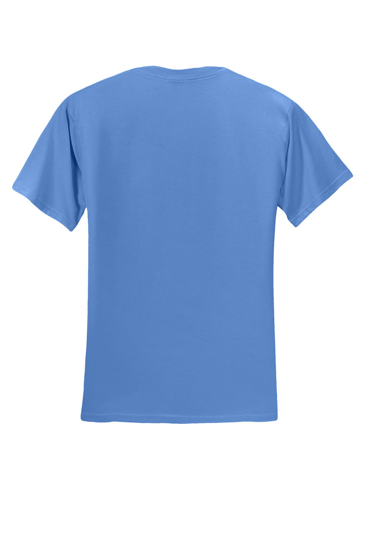 Rear View of Columbia Blue Jerzees - Dri-Power 50/50 Cotton/Poly T-Shirt. 29M