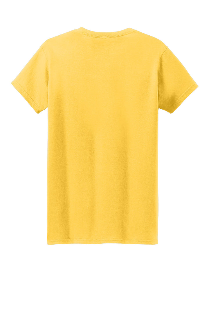 Rear View of Daisy Gildan Women's Heavy Cotton 100% Cotton T-Shirt. 5000L