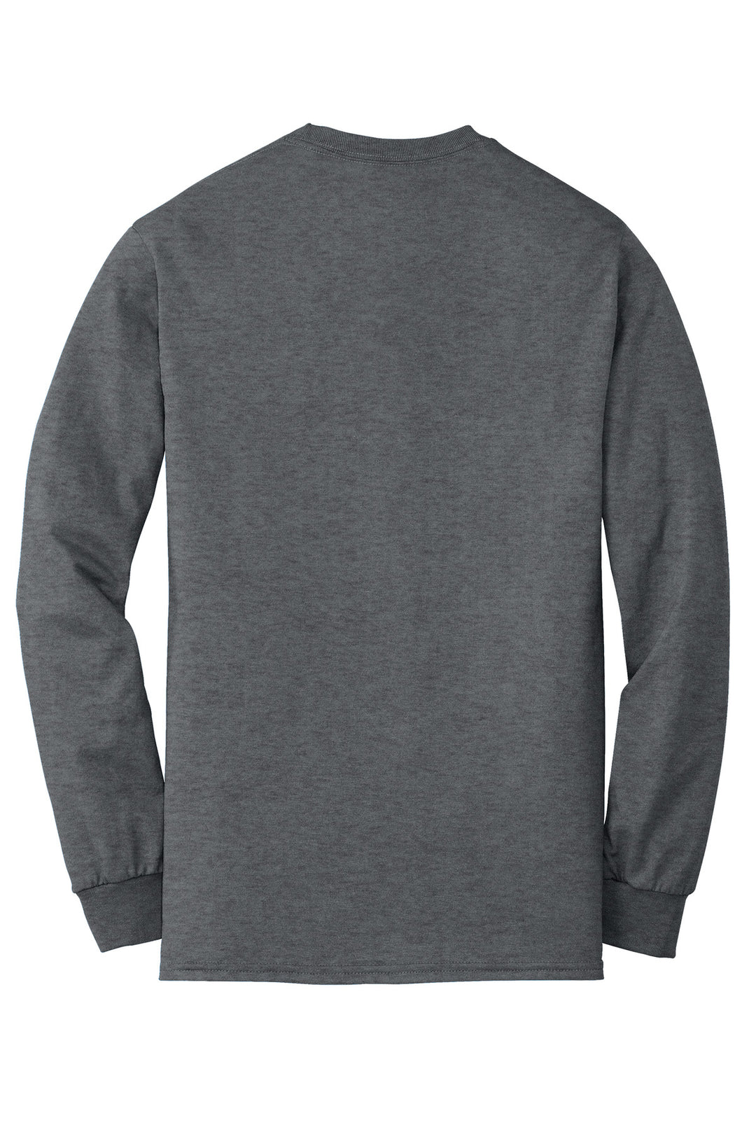 Rear View of DarkHthr Gildan - DryBlend 50 Cotton/50 Poly Long Sleeve T-Shirt. 8400