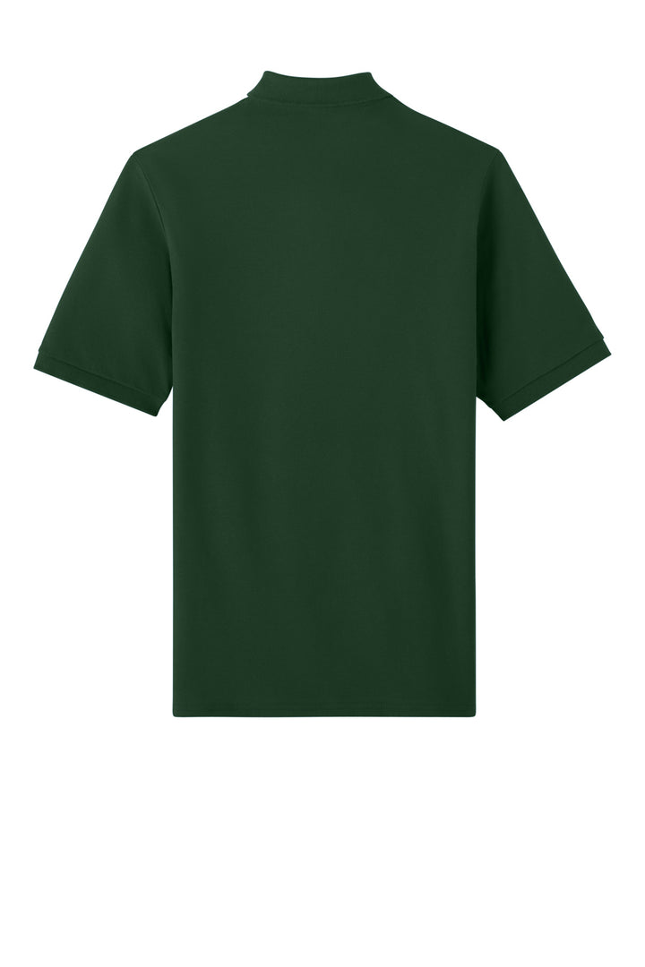 Rear View of ForestGrn Jerzees Unisex Premium Ring Spun Cotton Pique Sport Shirt 443M
