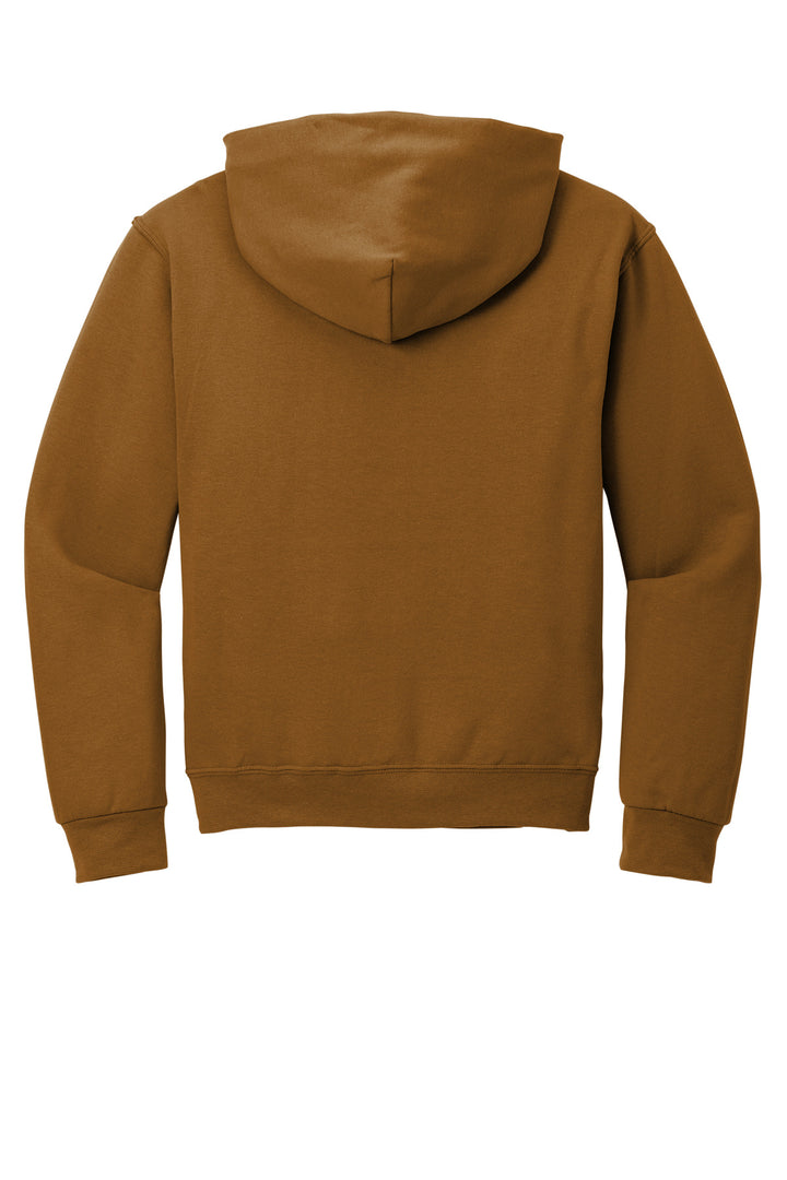 Rear View of GldnPecan Jerzees NuBlend Pullover Hooded Sweatshirt. 996M