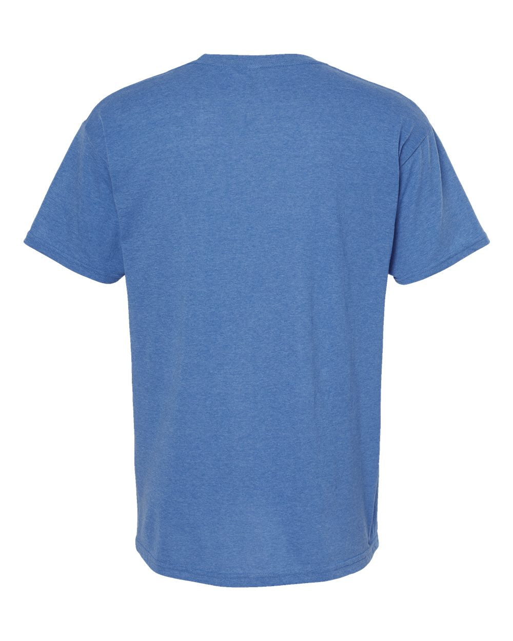 Rear View of Heather Royal Gold Soft Touch T-Shirt - 4800