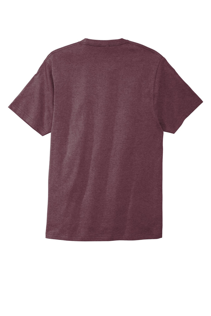 Rear View of Hthr Ath Mroon Port & Company Bouncer Tee PC600