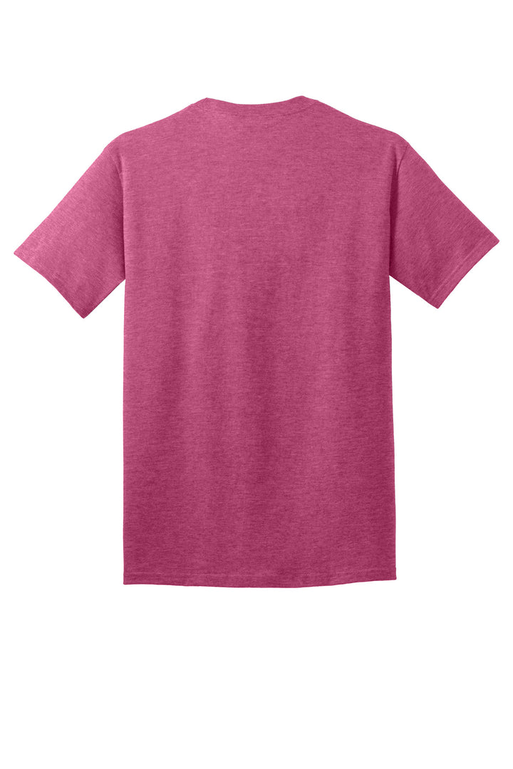 Rear View of Hthr Sangria Port & Company - Core Cotton Tee. PC54