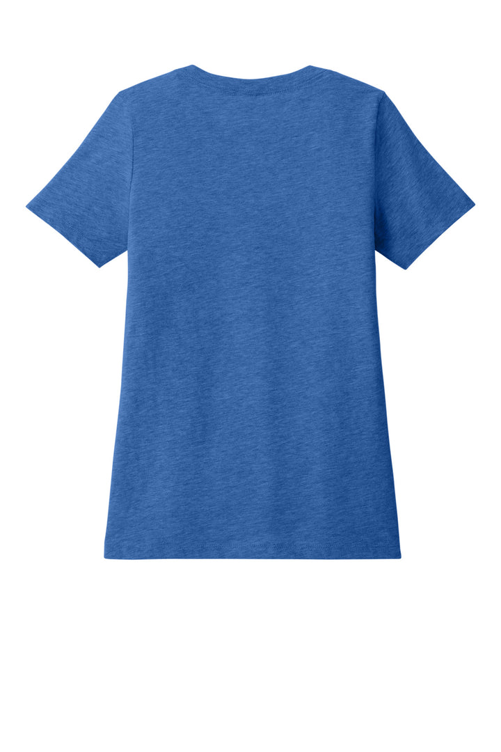 Rear View of HthrTRRoy BELLA+CANVAS Women's Relaxed Heather CVC V-Neck Tee BC6405CVC