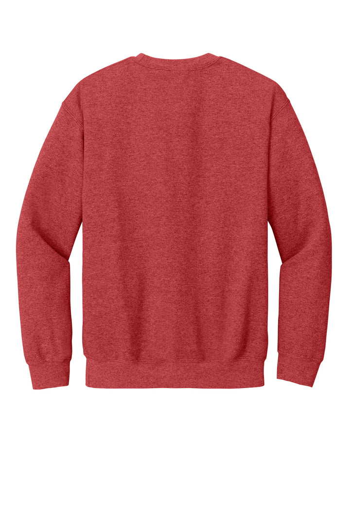 Rear View of HtrScarRed Gildan Heavy Blend Crewneck Sweatshirt. 18000