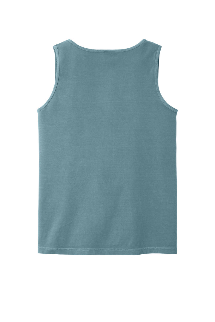 Rear View of IceBlue COMFORT COLORS Heavyweight Ring Spun Tank Top. 9360
