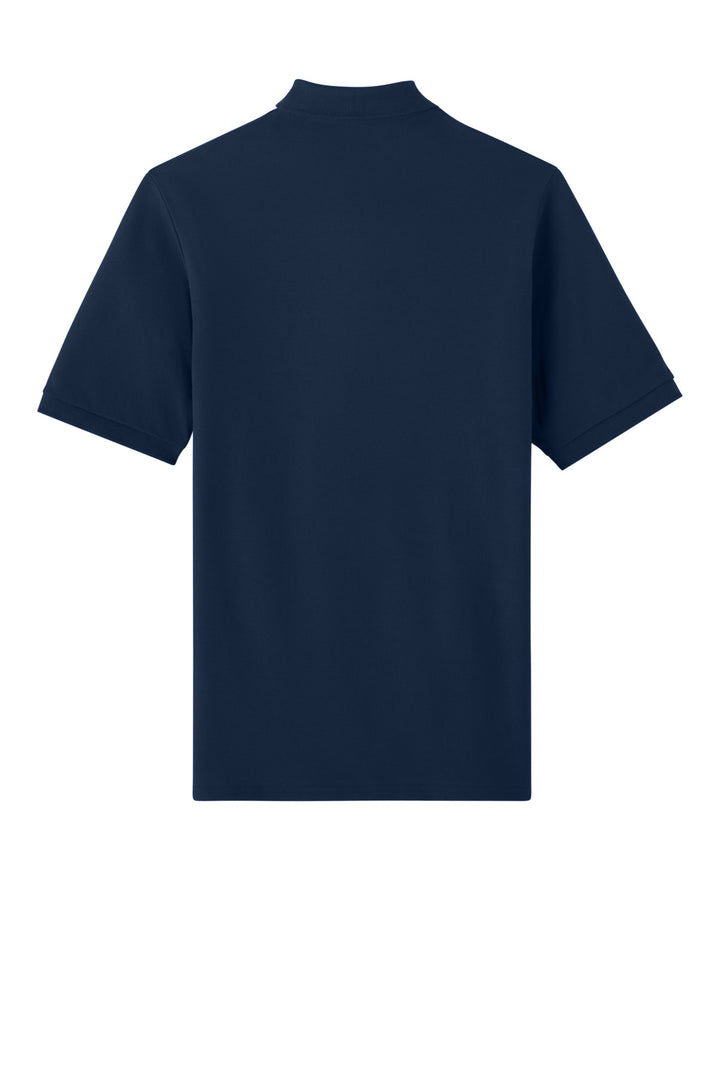 Rear View of JNavy Jerzees Unisex Premium Ring Spun Cotton Pique Sport Shirt 443M