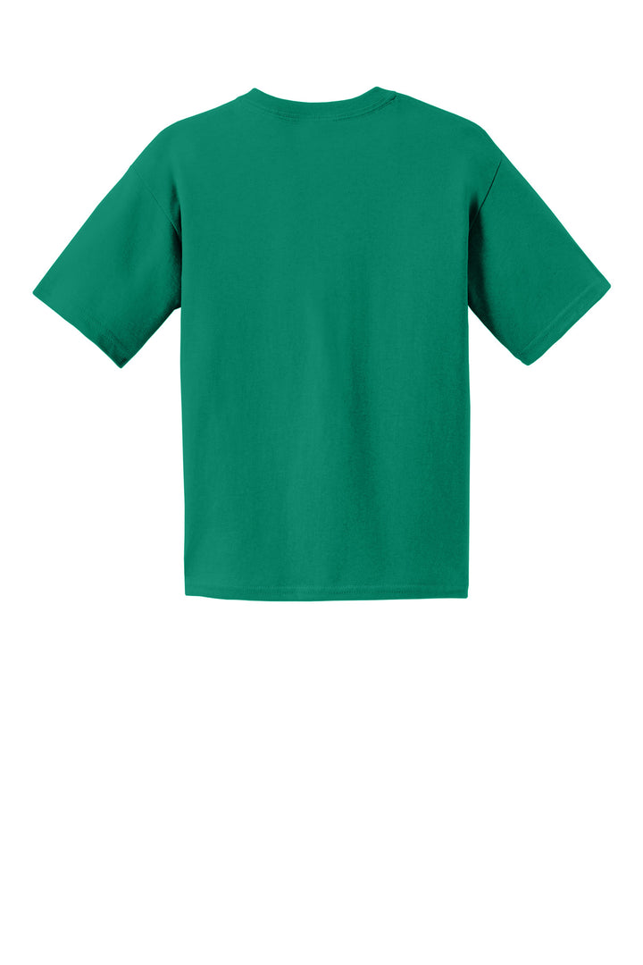 Rear View of Kelly Green Gildan - Youth Ultra Cotton 100% US Cotton T-Shirt. 2000B