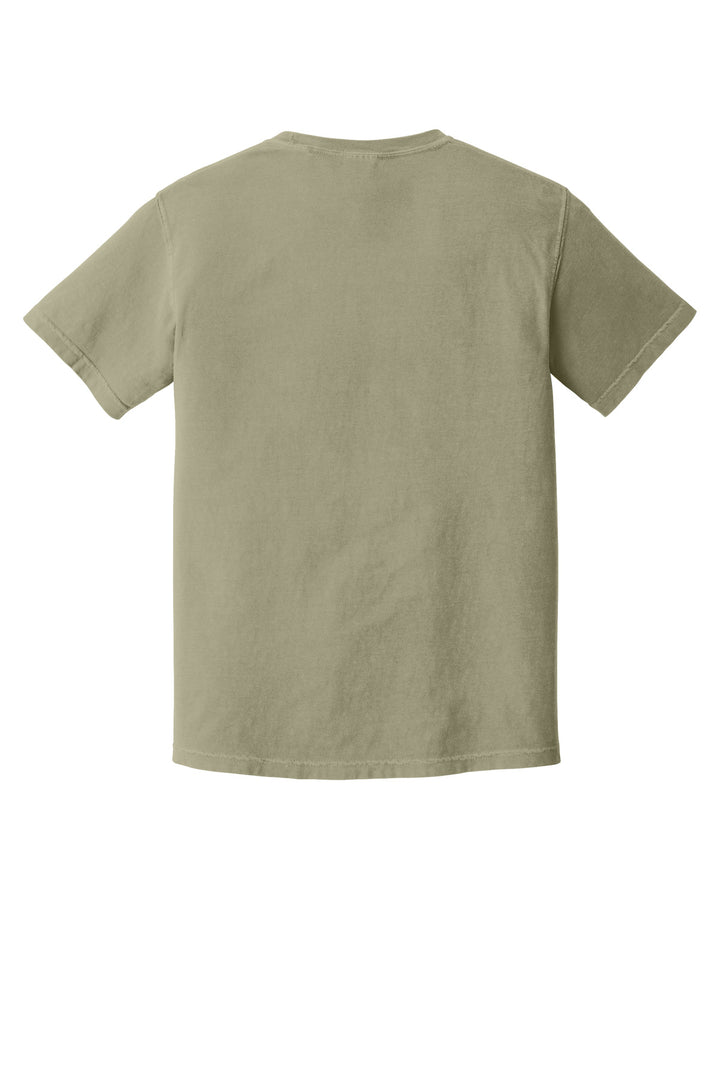 Rear View of Khaki COMFORT COLORS Heavyweight Ring Spun Tee. 1717