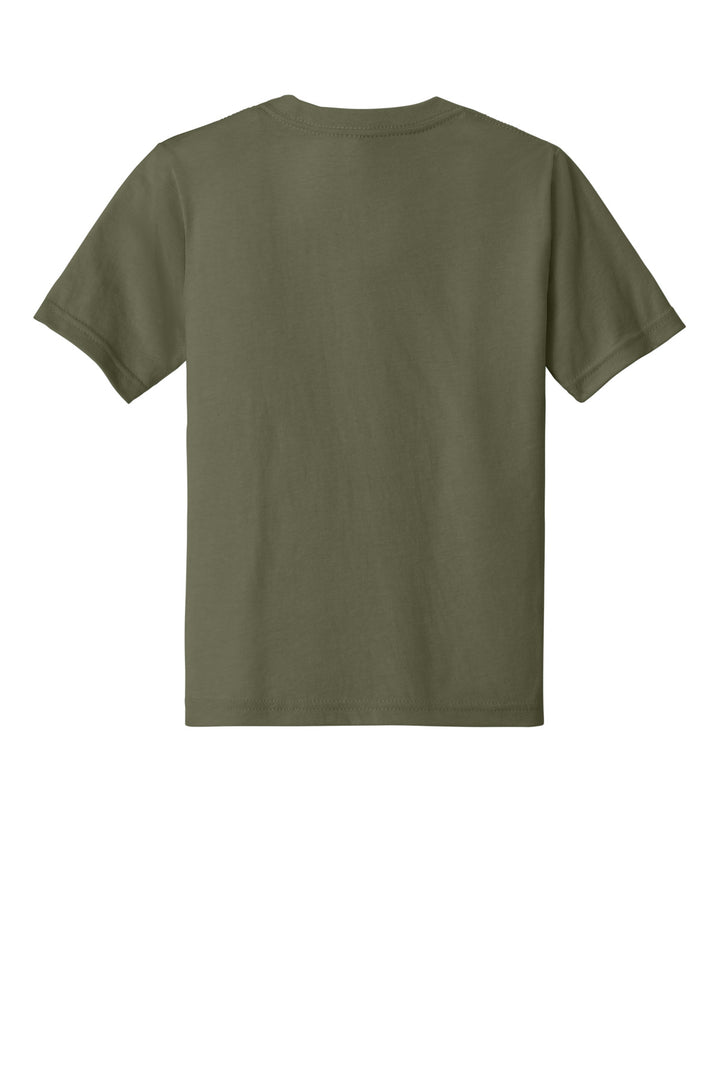 Rear View of MilGreen Next Level Apparel Youth CVC Tee NL3312