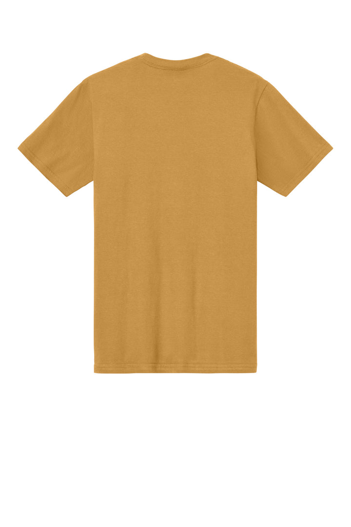 Rear View of Mustard Gildan Softstyle Midweight Tee 65000