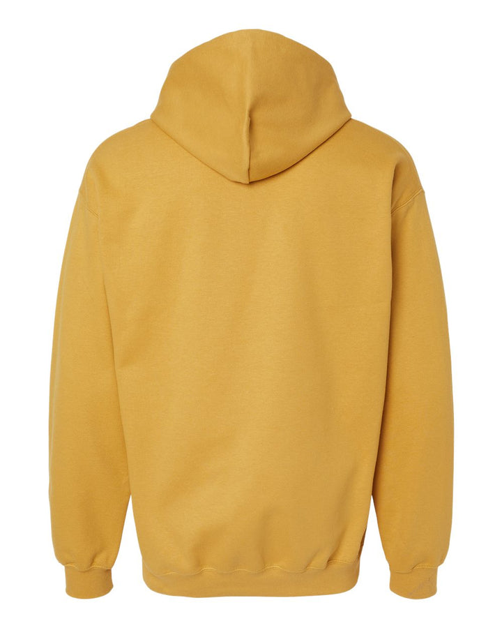 Rear View of Mustard Softstyle® Midweight Hooded Sweatshirt - SF500