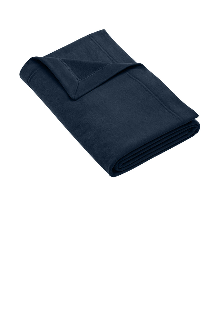 Rear View of Navy Gildan Heavy Blend Fleece Stadium Blanket 18900