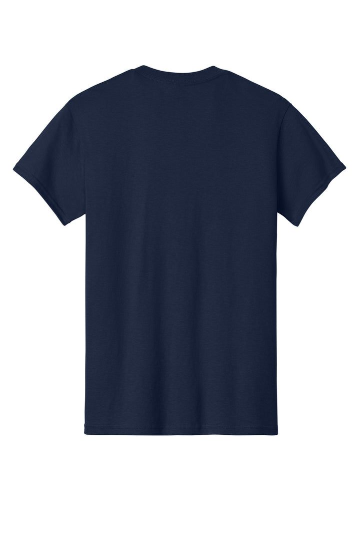 Rear View of Navy Gildan - Heavy Cotton 100% Cotton T-Shirt. 5000