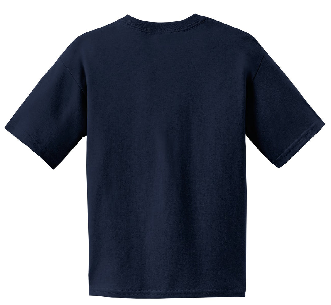 Rear View of Navy Gildan - Youth Ultra Cotton 100% US Cotton T-Shirt. 2000B