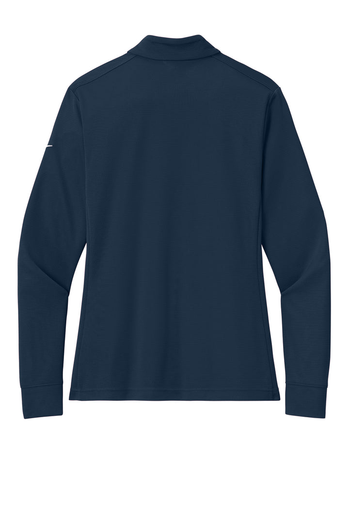 Rear View of Navy Nike Women's Essential 1/2-Zip Cover-Up NKHM7969