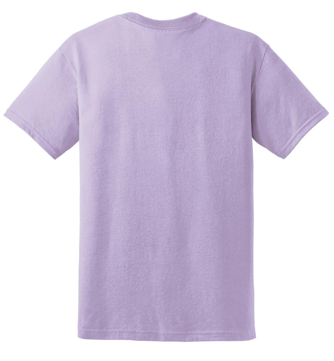 Rear View of Orchid Gildan DryBlend 50 Cotton/50 Poly T-Shirt. 8000