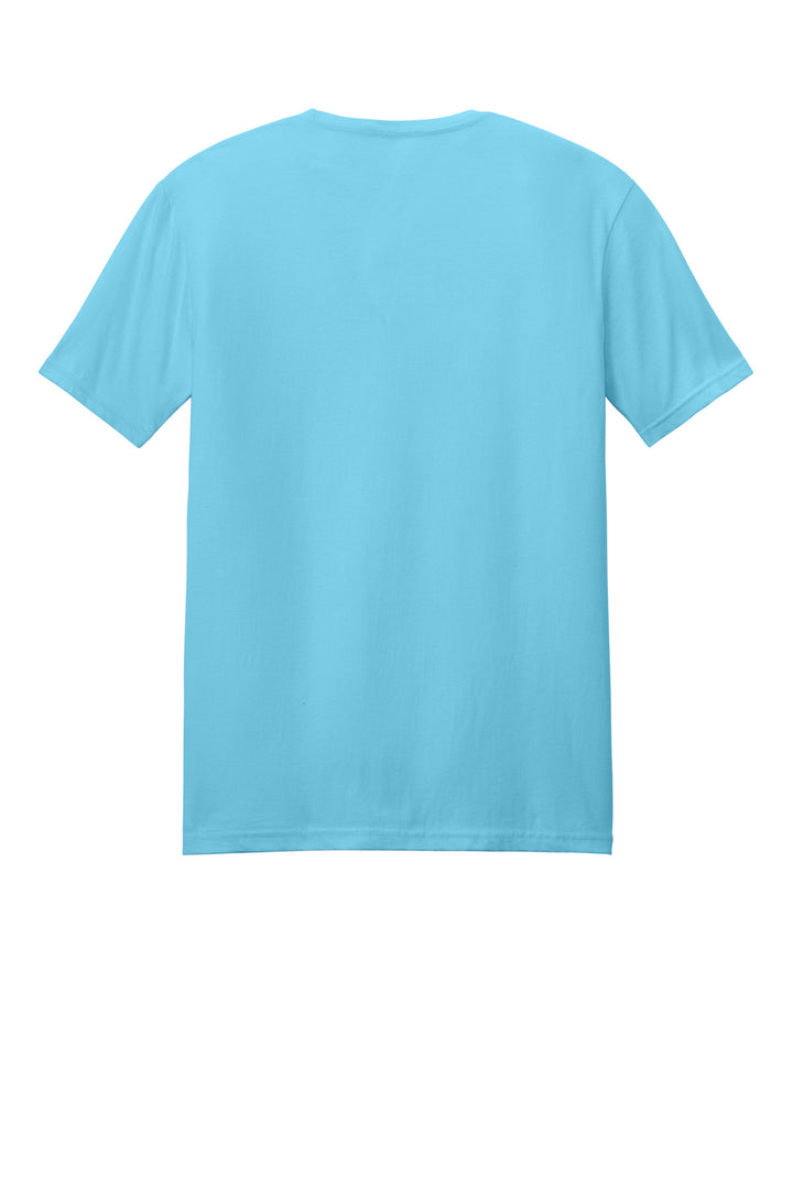 Rear View of Sky Gildan Softstyle T-Shirt. 64000