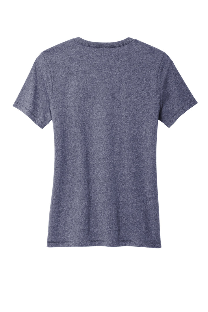 Rear View of SlvgdNvyHt Allmade Women's Recycled Blend V-Neck Tee AL2303