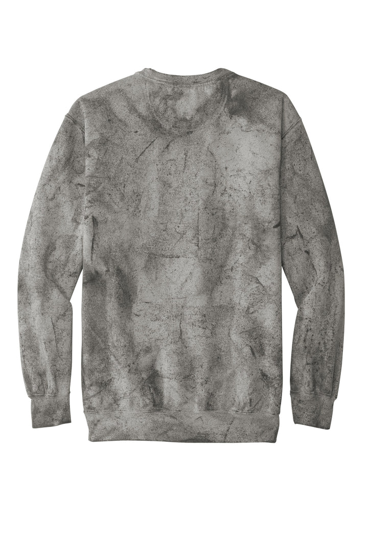 Rear View of Smoke Comfort Colors Color Blast Crewneck Sweatshirt 1545