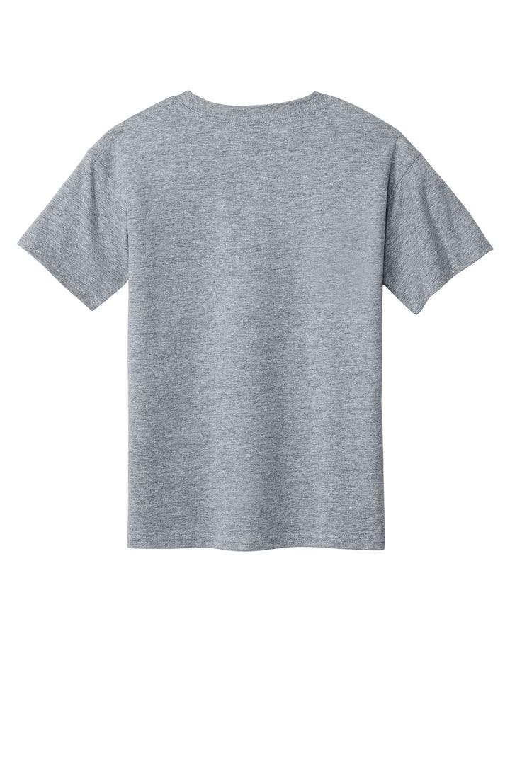 Rear View of SportGrey Gildan Youth Softstyle T-Shirt 64000B