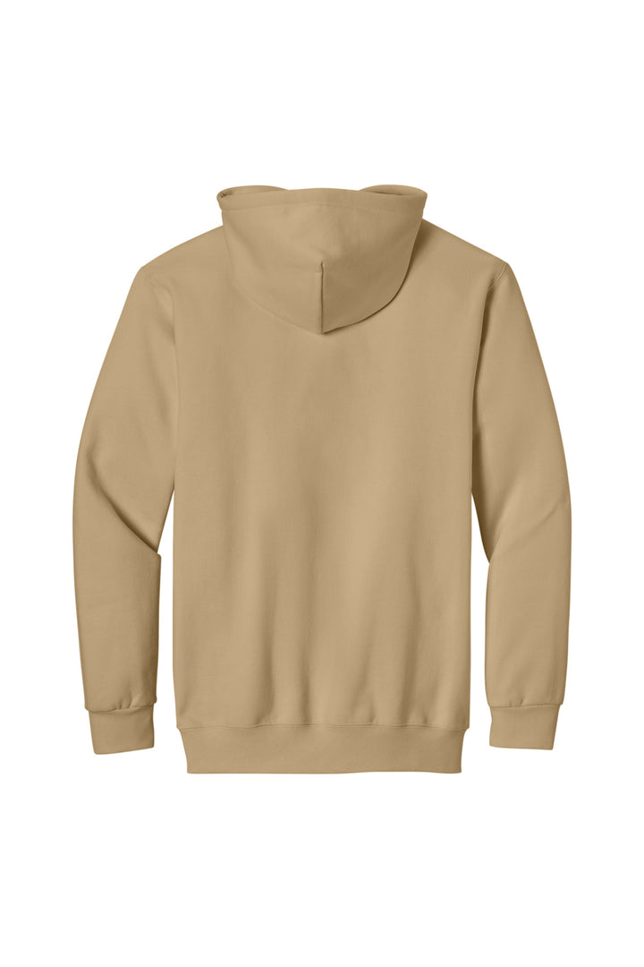 Rear View of Tan Gildan Hammer Maxweight Hooded Sweatshirt 19500