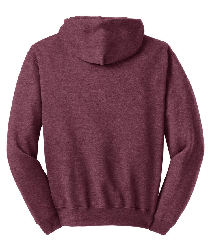 Rear View of Vntg Hthr Mar Jerzees NuBlend Pullover Hooded Sweatshirt. 996M