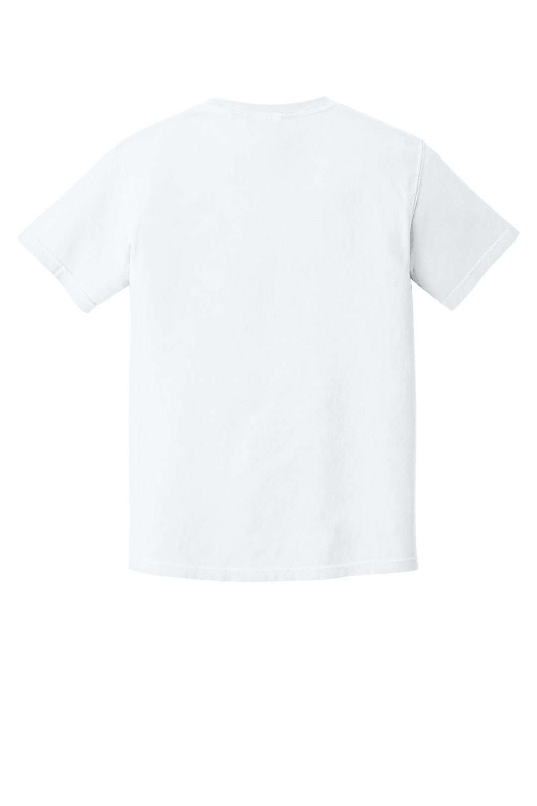 Rear View of White COMFORT COLORS Heavyweight Ring Spun Tee. 1717