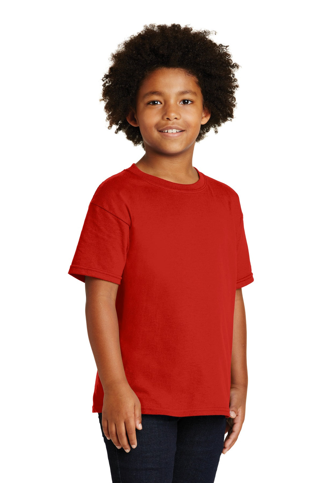 Red Gildan - Youth Heavy Cotton 100% Cotton T-Shirt. 5000B