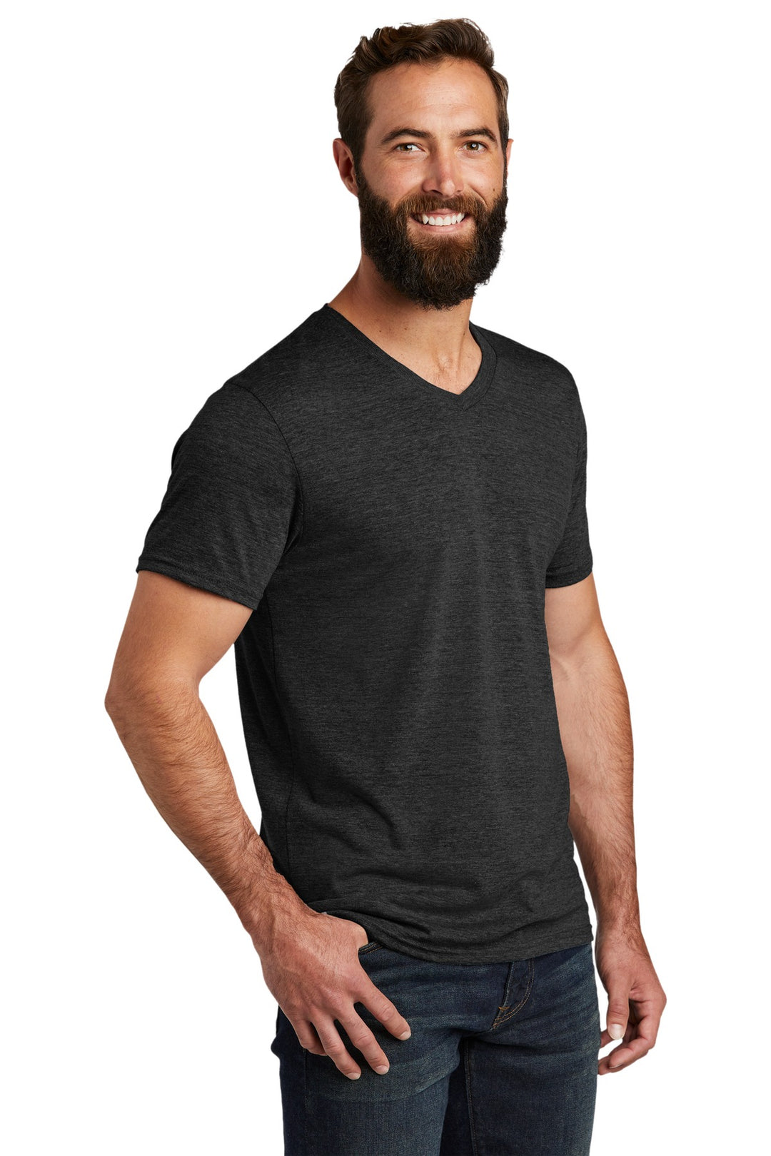Space Black Allmade Unisex Tri-Blend V-Neck Tee AL2014