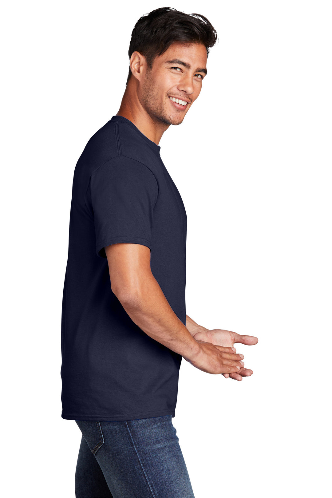 TrueNavy Port & Company - Core Cotton Tee. PC54