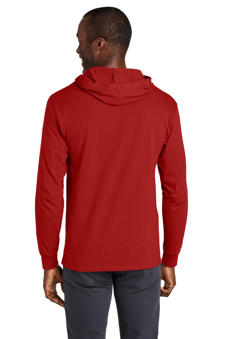 TrueRed Jerzees Classics Unisex Cotton Long Sleeve Hooded T-Shirt 363LH
