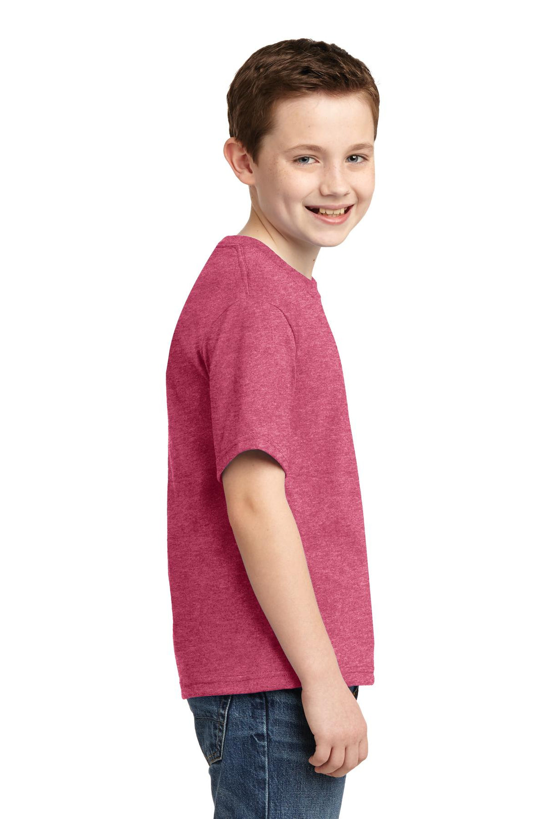 Vntg Hthr Red Jerzees - Youth Dri-Power 50/50 Cotton/Poly T-Shirt. 29B