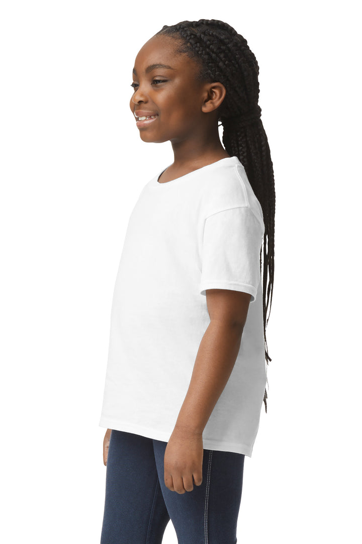 White Gildan Youth Light Cotton Tee 3000B